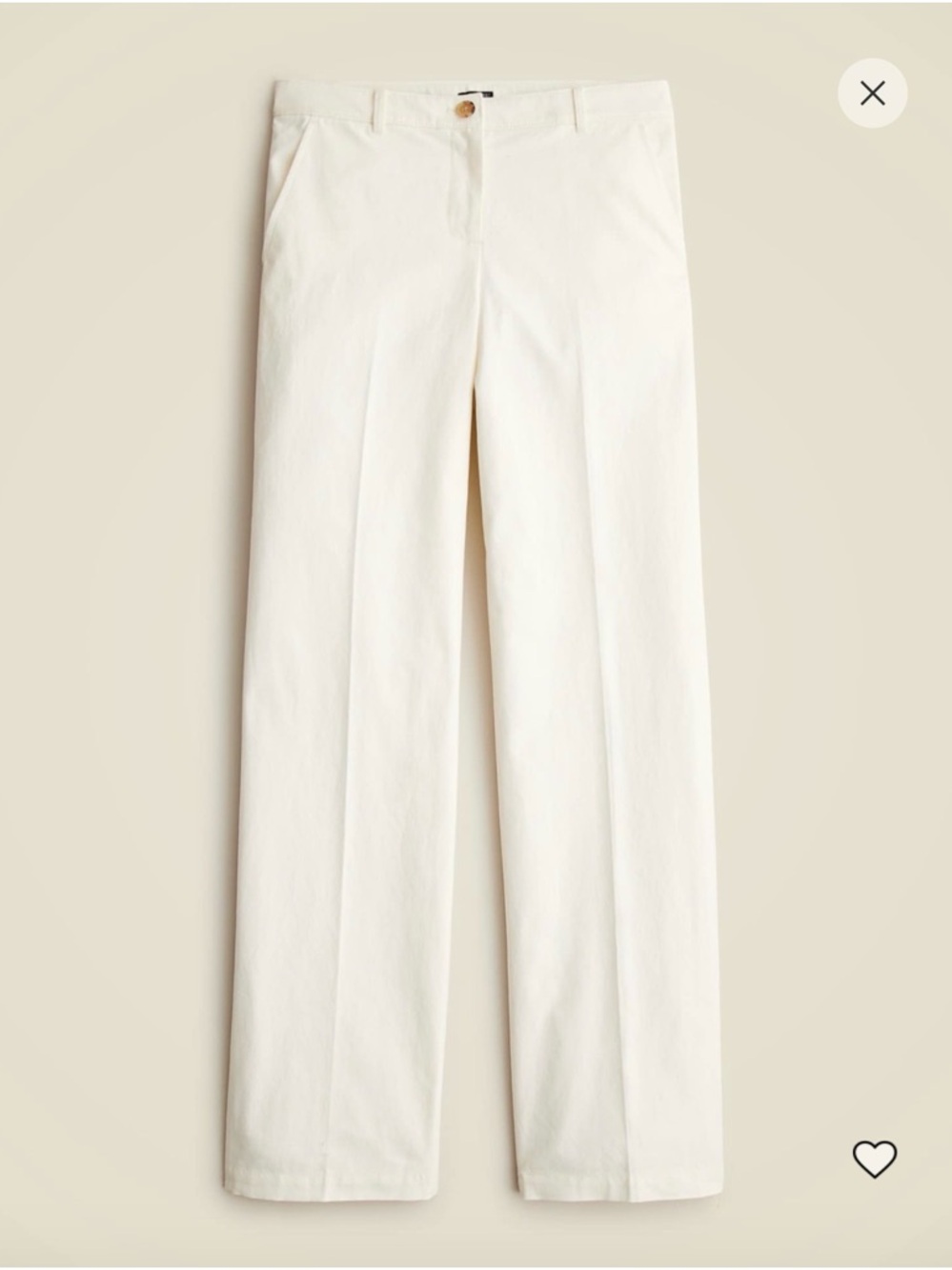 J. Crew White Wide-Leg Trousers